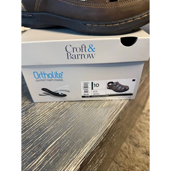 Croft & Barrow w/ Ortholite Ellis Brown Sandals sz 10 EUC main image 5